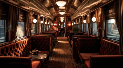 Luxurious and classic train interior