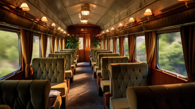 Luxurious and classic train interior