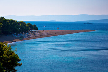 Famous Zlatni Rat beach on Brac island view, Bol, Dalmatia, Croatia