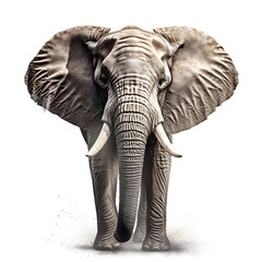 elephant, full body, isolated white background