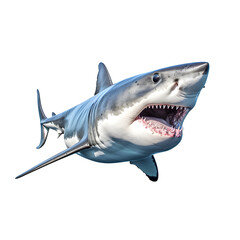 shark full body, angry, isolated on white background