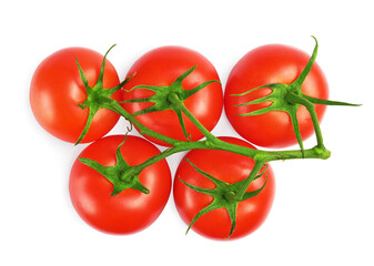 bunch of  red tomatoes isolated on white background