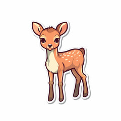 Deer in icon, logo style. Cartoon animal design. Flat vector illustration isolated
