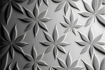 minimalistic cannabis tiled pattern greyscale 