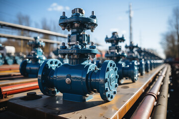 Fototapeta premium Equipment for the oil and gas industry. generative AI tools