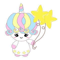 Unicorn angel Pattern cupid and balloons heart. Baby Unicorn  cupid cartoon character background for card, baby shower, Valentines day, wedding, Mother's Day , Father's Day.