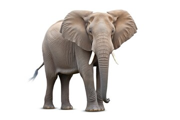 Fototapeta na wymiar An elephant standing in front of a white background created with Generative AI technology
