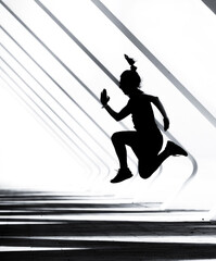 silhouette of a person in a jump