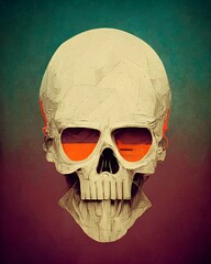 halloween skull pop art vector art 