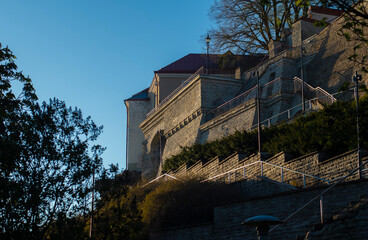 Toompea Patkul stairs in the medieval city of Tallinn, Estonia in early morning