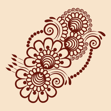 Sticker Indian Henna Designs Mehndi Vector - PIXERS.US