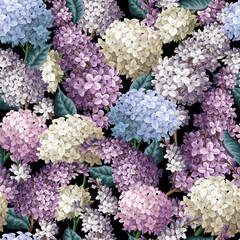Seamless pattern with lilacs. Vector.