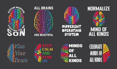Autism T shirt Design Bundle, Vector Autism T shirt  design, Autism shirt,  Autism typography T shirt design Collection