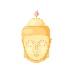Candle in the shape of a Buddha head