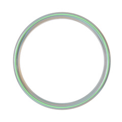 Holographic Circle Frame. Realistic 3D Render. Cut Out.