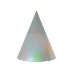 Holographic Cone Shape. Realistic 3D Render. Cut Out.