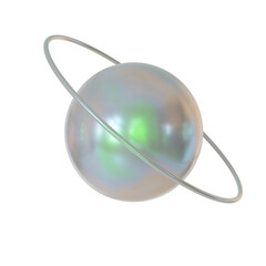 Modern Holographic Ball Shape. Realistic 3D Render. Cut Out.