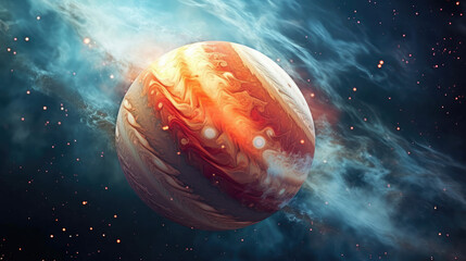 Jupiter in space in the style of joel robinson HD, Background - obrazy, fototapety, plakaty