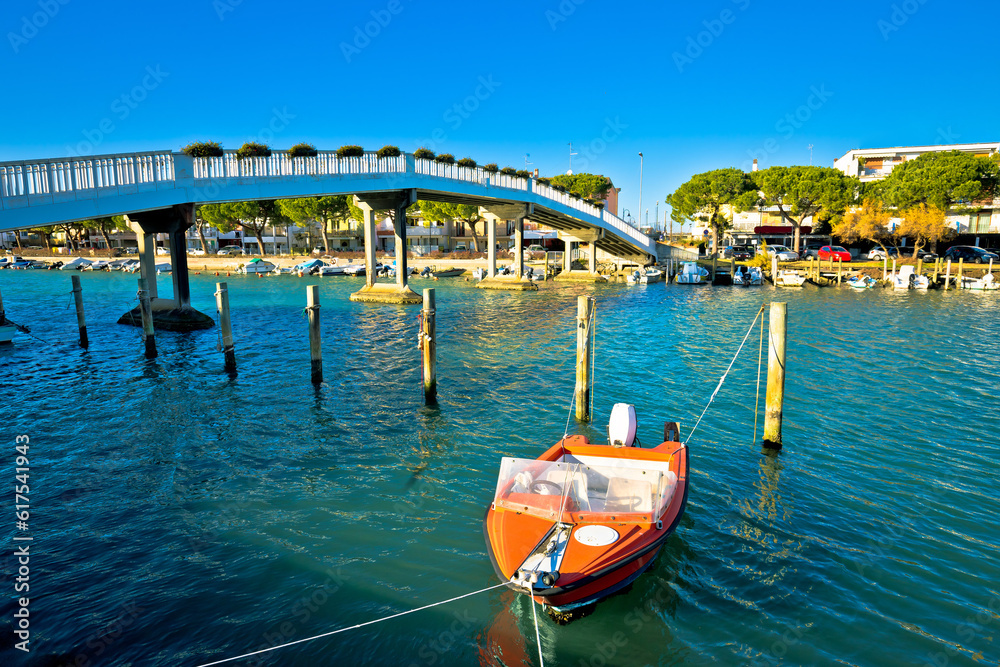 Wall mural town of grado channel and bridge view, friuli-venezia giulia region of italy