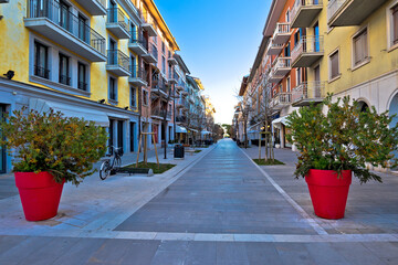 Town of grado tourist promenade street view, Friuli Venezia Giulia region of Italy