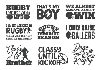 Rugby T shirt Design Bundle, Vector American Football T shirt  design, Rugby shirt,  American Football typography T shirt design Collection