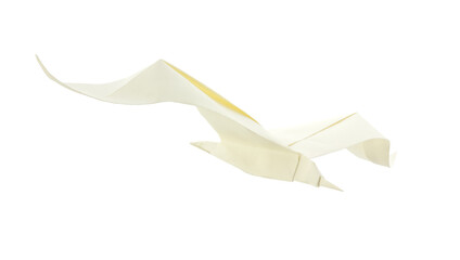 Sea gull of origami, isolated on white background.