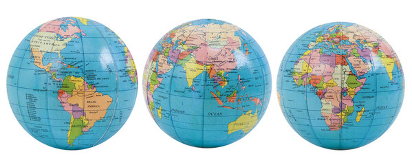 Old globe on transparent background.