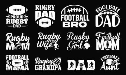 Rugby T shirt Design Bundle, Vector American Football T shirt  design, Rugby shirt,  American Football typography T shirt design Collection