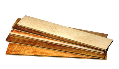 New oak parquet of different colors. Isolated on white background. 3d render