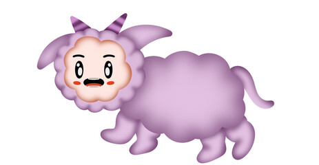 Sheep cute eid adha, goat ied adha, goat animal pink, pet character, animal pink,	