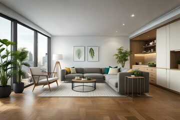 modern living roomgenerated by AI technology 