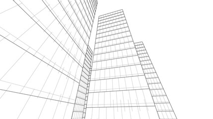 Fototapeta premium abstract architectural background 3d illustration