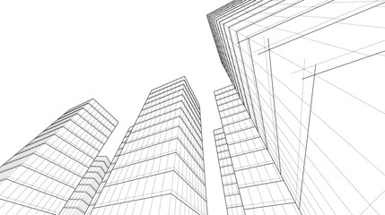 Fototapeta premium abstract architectural background 3d illustration