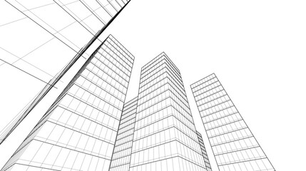 Fototapeta premium abstract architectural background 3d illustration