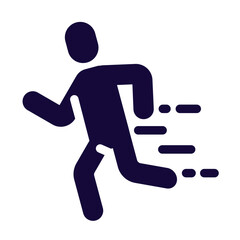 Isolated monochrome silhouette of person running icon Vector illustration