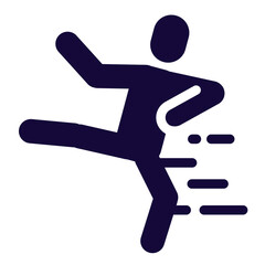 Isolated monochrome person doing karate do icon Vector illustration