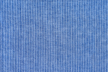 Natural linen texture as background. Cotton fabric with blue and white line striped pattern, texture close up. Backdrop, wallpaper. Matereal for clothes, curtain and upholstery
