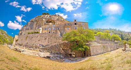 Fototapeta premium Pustinja Blaca hermitage in stone desert of Brac island, Dalmatia, Croatia