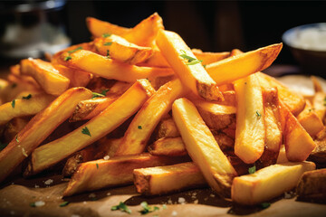 Tantalizing photo of golden and crispy French fries