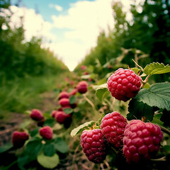 Raspberries. Generative Ai