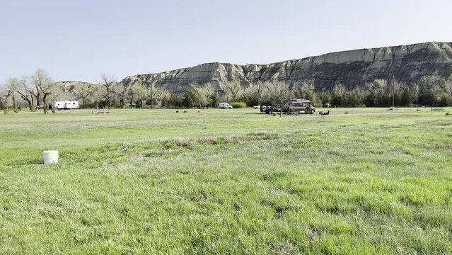 Sully State Park near the badlands hills and mountains in Theodore Roosevelt National Par