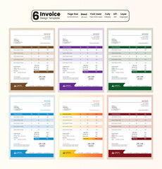 Modern business invoice design a4 invoice templates premium vector colourful
