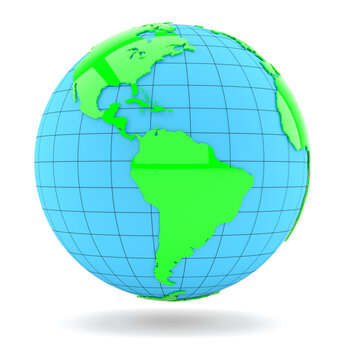 World globe. Isolated on white. 3D illustration