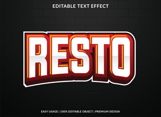 resto editable text effect template with abstract background use for business brand and logo