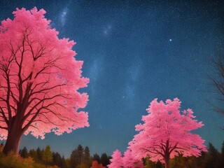 Cherry Tree in open sky, Ai Generative