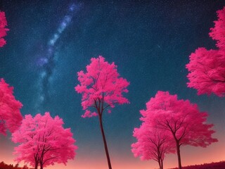 Cherry Tree in open sky, Ai Generative