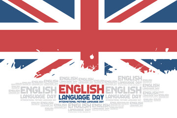 English language day concept template for background banner. Flat of england vector illustration
