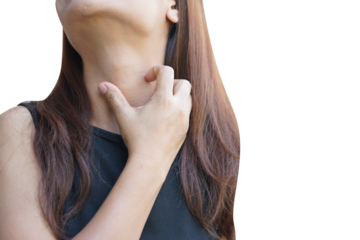 Witness the visual tale of a woman embracing her itchy skin and neck, a portrayal of discomfort and the quest for healing. Explore the delicate balance between artistic chaos and the longing for relie