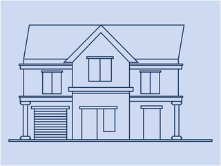 illustration line art of a house