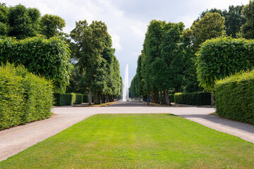 Unique view of famous Herrenhausen Baroque Gardens in Hannover Germeny